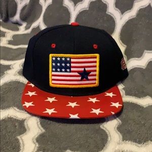 Black and red American flag SnapBack